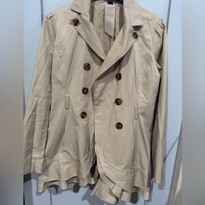 Guess Tan Double-Breasted Trench Coat